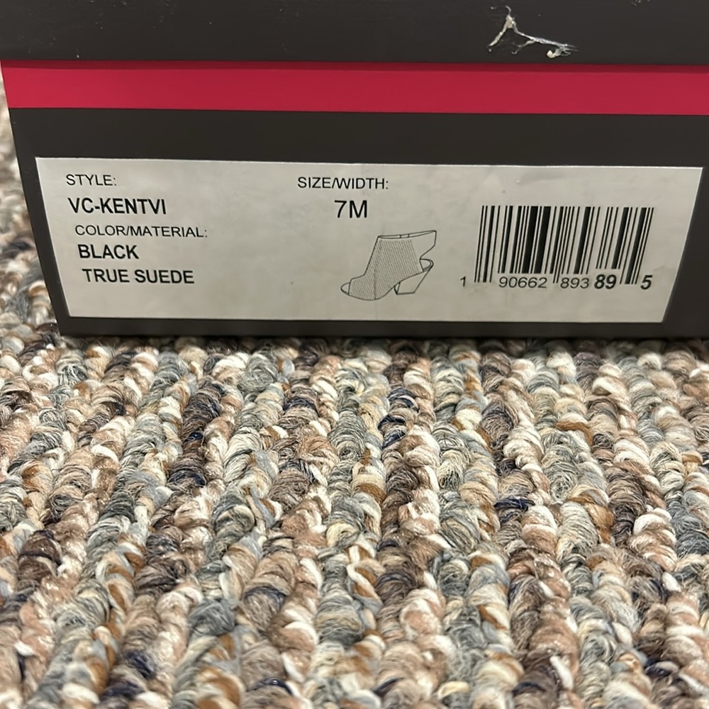 Vince Camuto Peep Toe Suede Booties - Picture 6 of 6